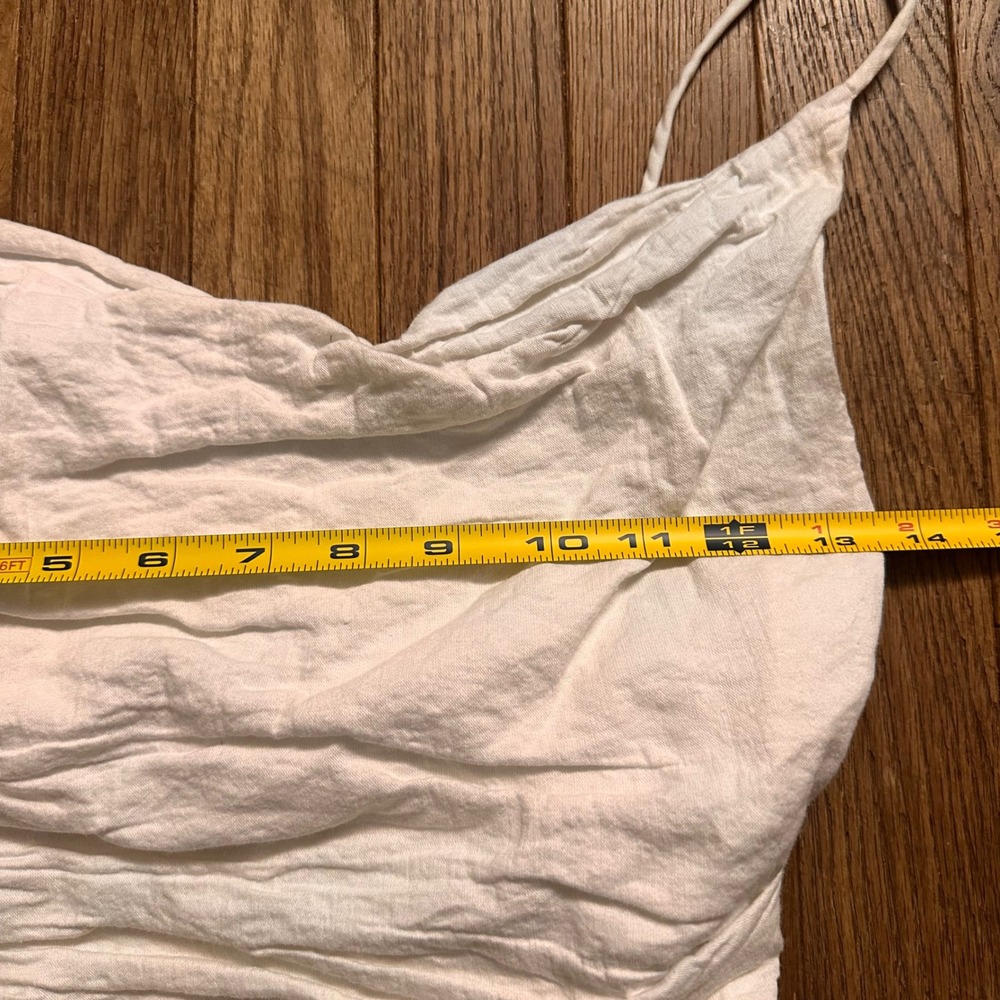 Nicole Miller Artelier Cami Top Womens S Ruched Cowl Neck White Y2K Date Night - Picture 3 of 8